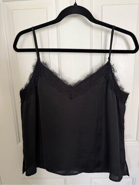 bp Black Lace Trim Camisole Top